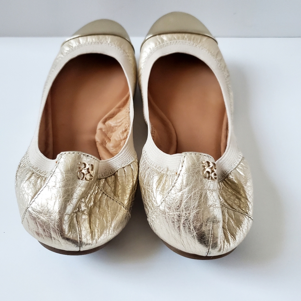 Coach Dalia Cuba Platinum Metallic Mirror Flats - Picture 3 of 5